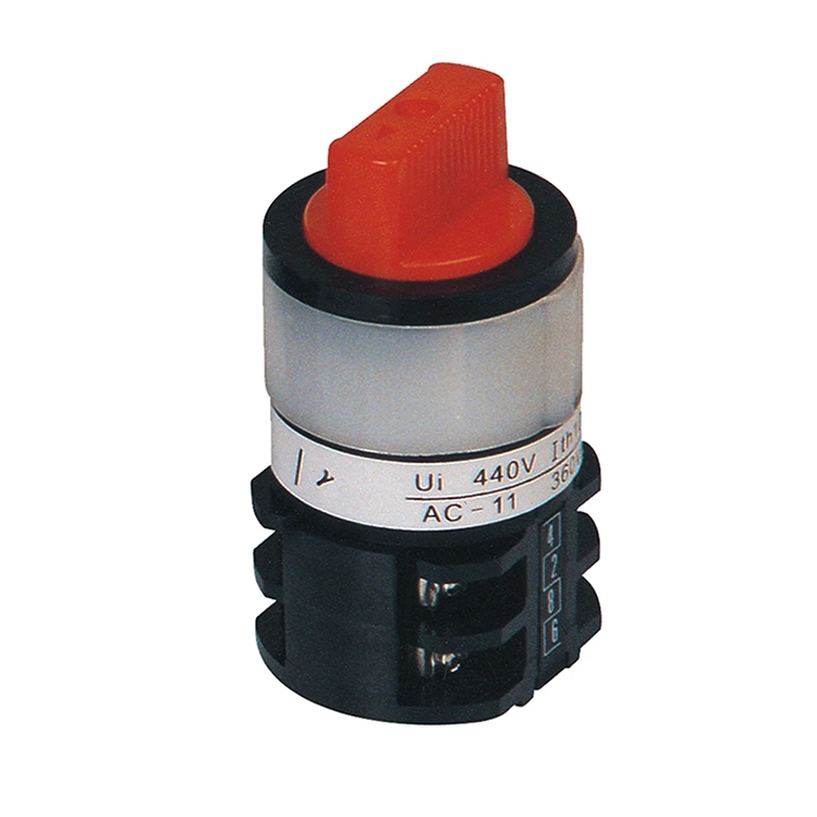 Interruptor de leva de tres posiciones con montaje en orificio central de 10 A