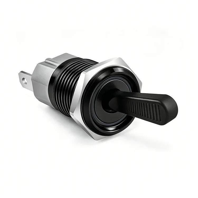 Interruptor de palanca de metal negro de 16 mm