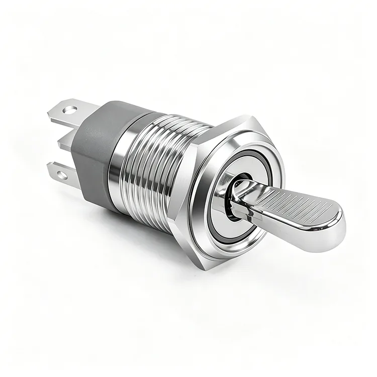 Interruptor de palanca de metal plateado de 16 mm