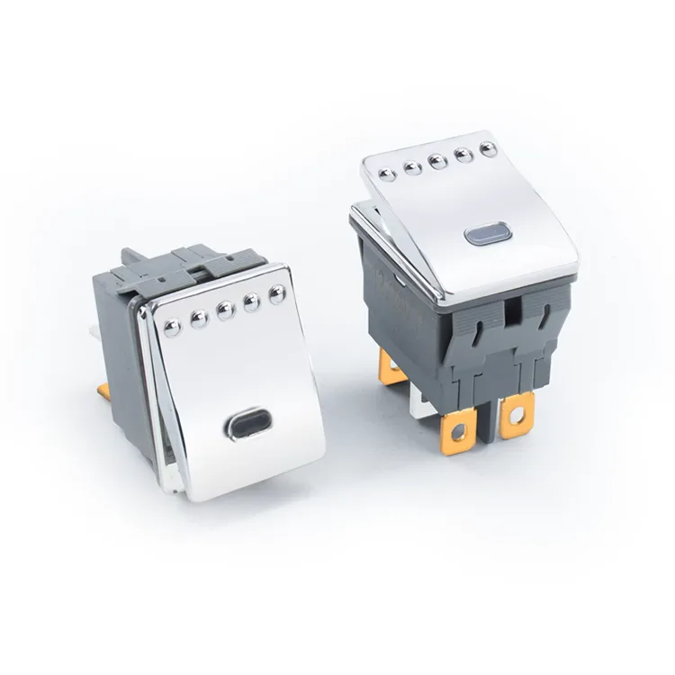 Interruptor basculante de metal de 20 A, 28 x 22 mm