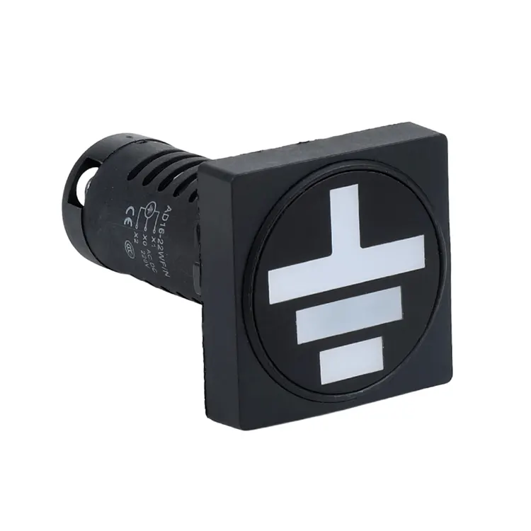 Luz indicadora de posición tipo cuadrado, tamaño del orificio de montaje de 22 mm, AD16-22W