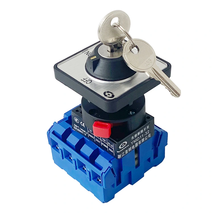 Interruptor de aislamiento de montaje de tornillo del panel de control de rotación de llave 25A