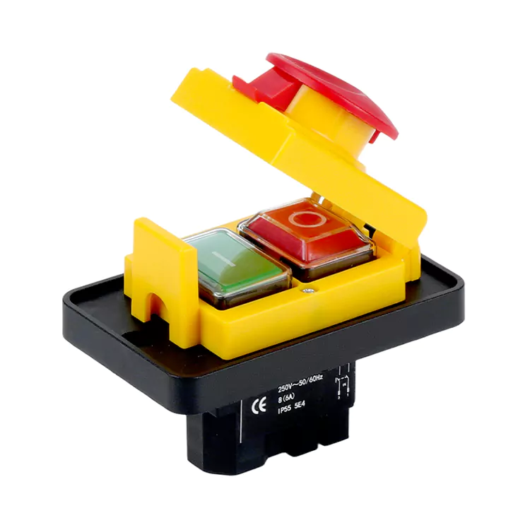 Interruptor electromagnético de botón pulsador de cubierta de parada de emergencia de Panel grande 8A