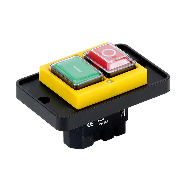 Interruptor electromagnético de botón amarillo de panel grande 8A