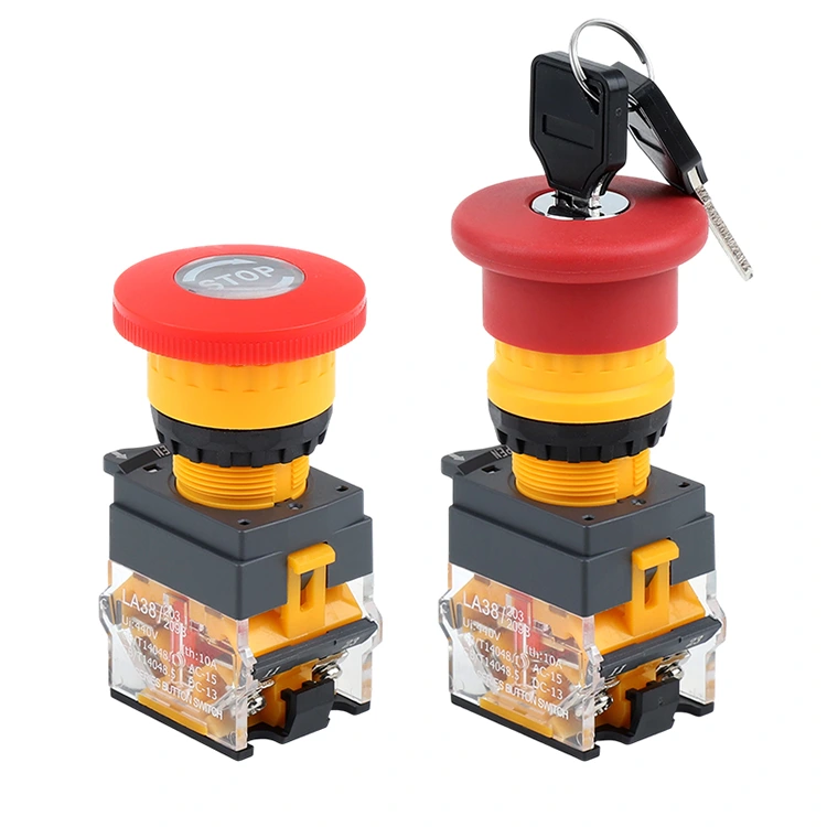 Interruptor de botón de parada de emergencia LA38-11ZS Girar para restablecer