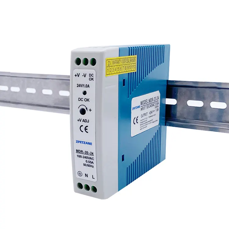 Fuente de alimentación con interruptor montada en riel DIN MDR-20W