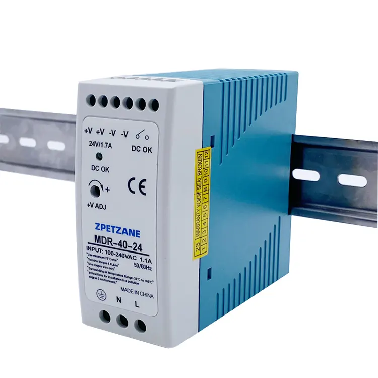 Fuente de alimentación con interruptor montada en riel DIN MDR-40W