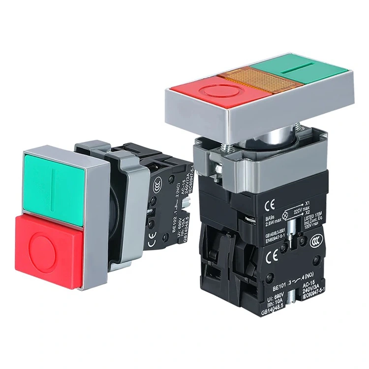 Interruptor de botón doble iluminado y no iluminado XB2-BL